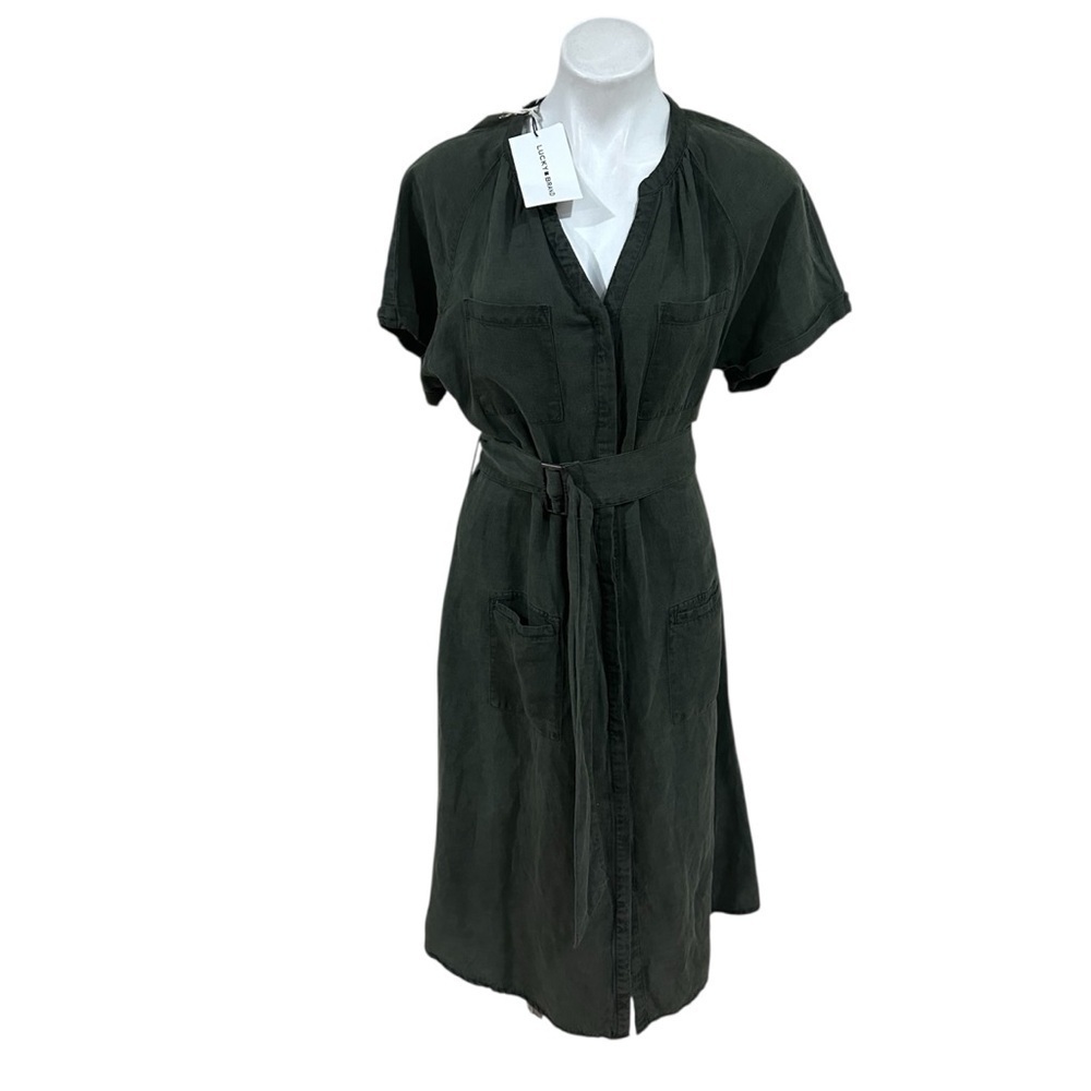 Lucky Brand Green Midi Sundress with Raglan Sleeves